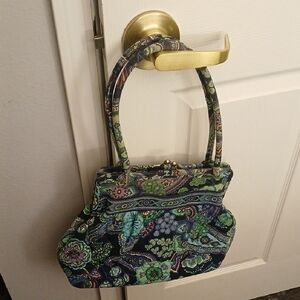 Vera Bradley Floral Paisley Shoulder Bag - Black and Green